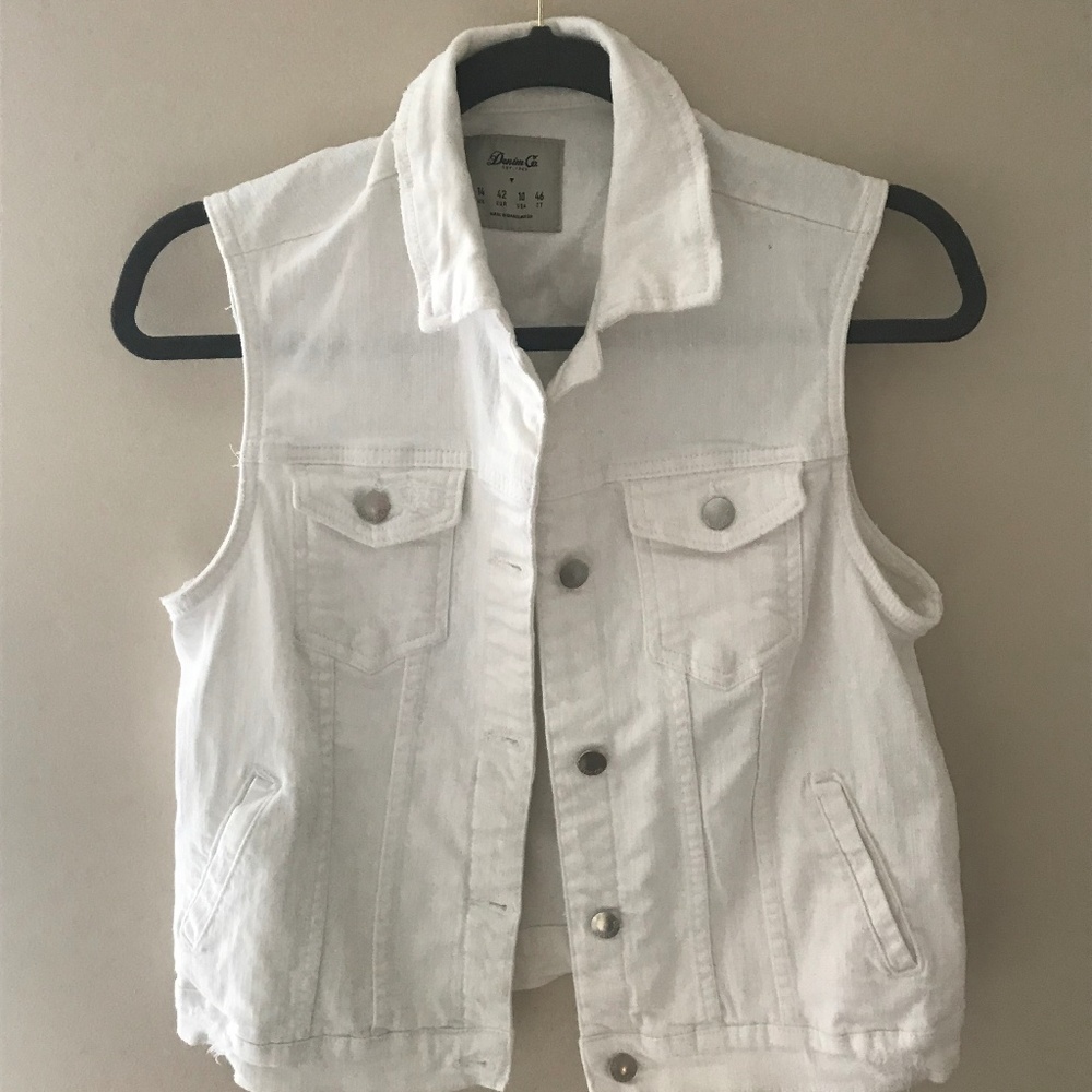 White Denim Vest